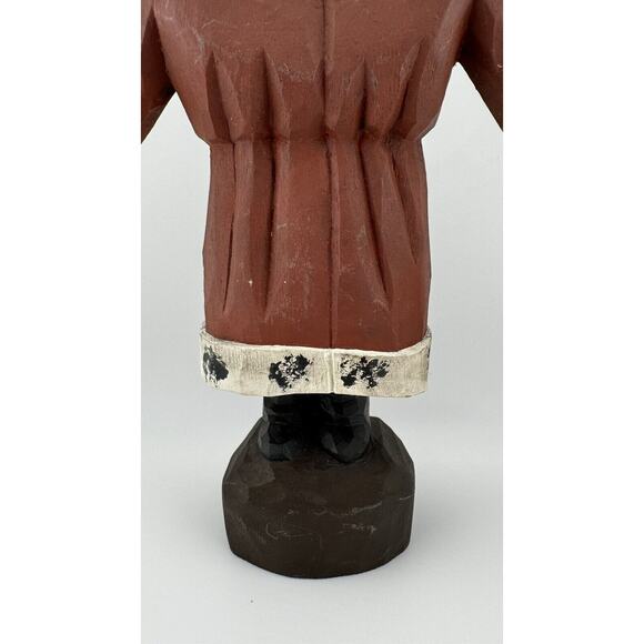 Handcrafted Folk Art Santa Figurine with Pot - Rustic Christmas Decor - Picture 4 of 8